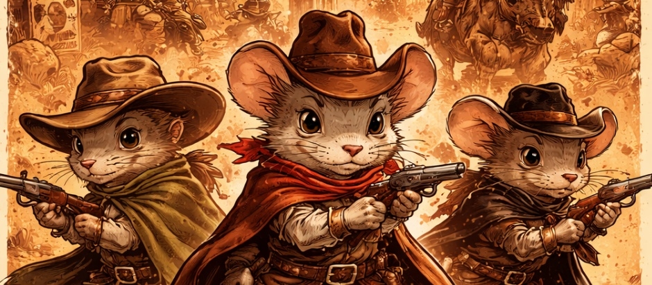 Banner da mesa de RPG: Roedópolis do Oeste