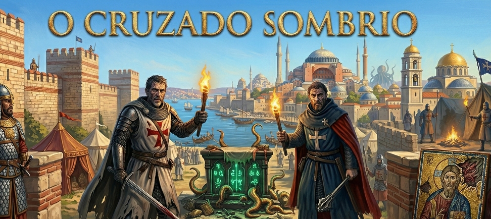 Banner da mesa de RPG: O CRUZADO SOMBRIO
