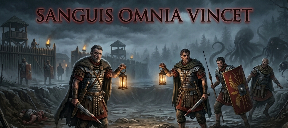 Banner da mesa de RPG: SANGUIS OMNIA VINCET