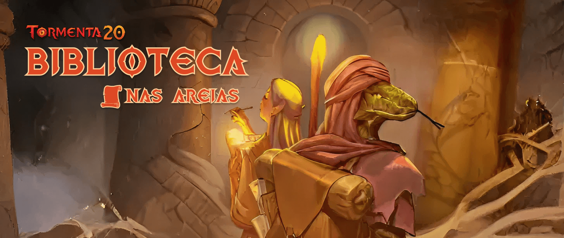 Banner da mesa de RPG: Biblioteca nas Áreias