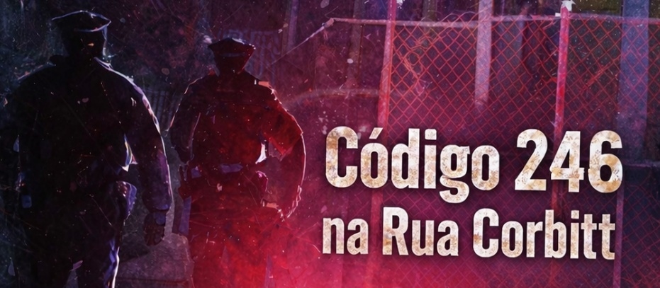Banner da mesa de RPG: Código 246 na Rua Corbitt